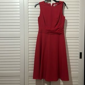 Eliza J dress, Ruched, Fit & Flare, size 6, red, excellent condition, never worn